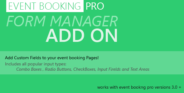 Event Booking Pro: Forms Manager Add On Preview Wordpress Plugin - Rating, Reviews, Demo & Download