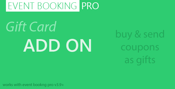 Event Booking Pro : Gift Card Addon Preview Wordpress Plugin - Rating, Reviews, Demo & Download