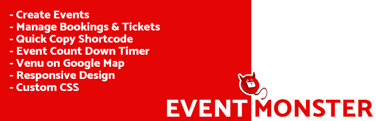Event Monster – Event Management, Tickets Booking, Upcoming Event Preview Wordpress Plugin - Rating, Reviews, Demo & Download