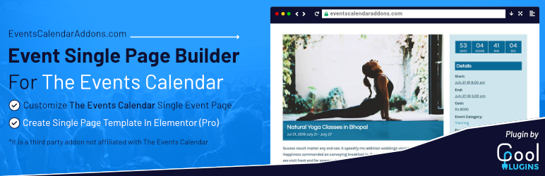 Event Single Page Builder For The Event Calendar Preview Wordpress Plugin - Rating, Reviews, Demo & Download