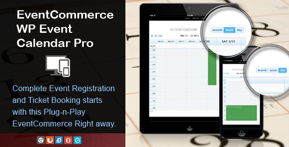 EventCommerce WP Responsive Event Calendar Pro Preview Wordpress Plugin - Rating, Reviews, Demo & Download