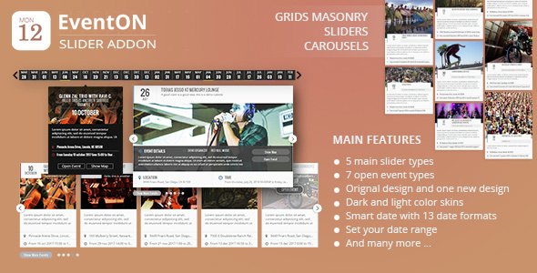 EventOn Slider Addon | Events Preview Wordpress Plugin - Rating, Reviews, Demo & Download