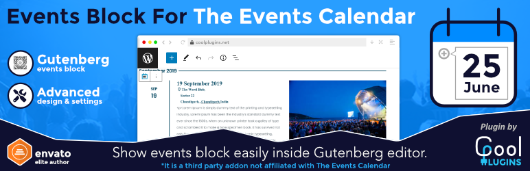 Events Block For The Events Calendar Preview Wordpress Plugin - Rating, Reviews, Demo & Download