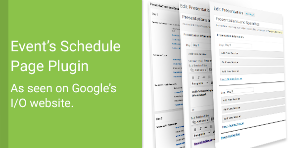 Events Schedule Presentation Preview Wordpress Plugin - Rating, Reviews, Demo & Download