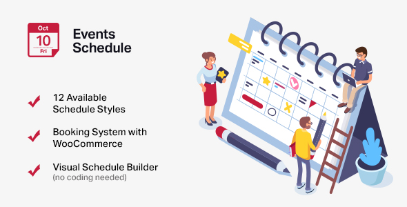 Events Schedule – WordPress Events Calendar Plugin Preview - Rating, Reviews, Demo & Download