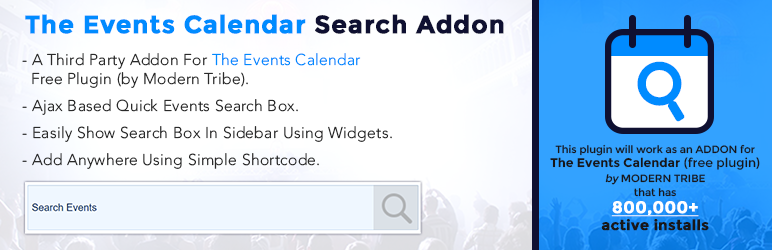 Events Search For The Events Calendar Preview Wordpress Plugin - Rating, Reviews, Demo & Download
