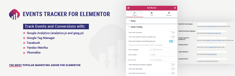 Events Tracker For Elementor Preview Wordpress Plugin - Rating, Reviews, Demo & Download