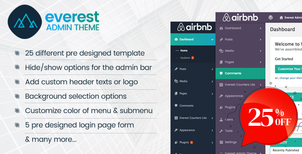Everest Admin Theme – WordPress Backend Customizer Preview - Rating, Reviews, Demo & Download