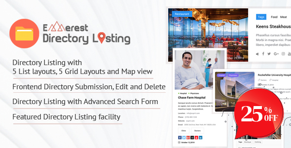Everest Business Directory – A Complete Business Directory WordPress Plugin Preview - Rating, Reviews, Demo & Download