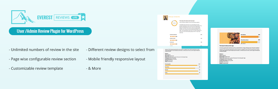 Everest Review Lite – User/Admin Review Plugin For WordPress Preview - Rating, Reviews, Demo & Download