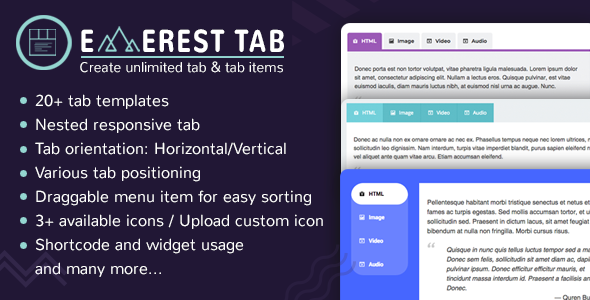 Everest Tab – Responsive Tab Plugin For WordPress Preview - Rating, Reviews, Demo & Download