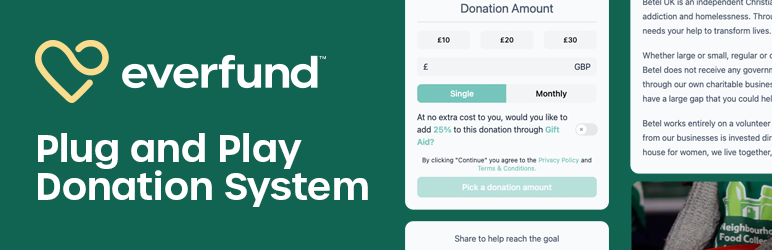 Everfund Donation Widget Preview Wordpress Plugin - Rating, Reviews, Demo & Download
