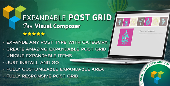 Expandable Post Grid Visual Composer AddOn Preview Wordpress Plugin - Rating, Reviews, Demo & Download