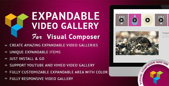 Expandable Video Gallery Visual Composer AddOn Preview Wordpress Plugin - Rating, Reviews, Demo & Download