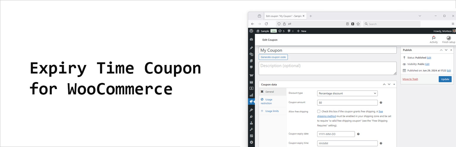 Expiry Time Coupon For WooCommerce Preview Wordpress Plugin - Rating, Reviews, Demo & Download