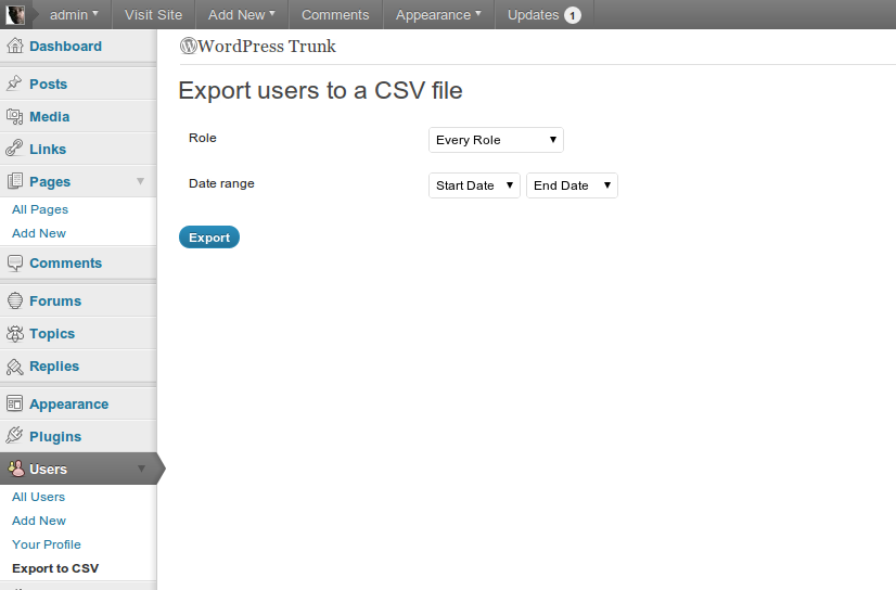 Export Users To CSV Preview Wordpress Plugin - Rating, Reviews, Demo & Download