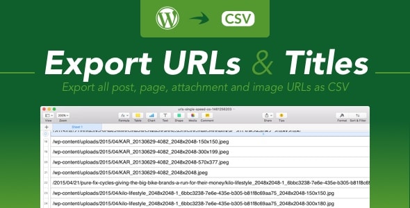 Export WordPress URLs & Titles Preview - Rating, Reviews, Demo & Download