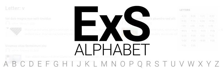ExS Alphabet Preview Wordpress Plugin - Rating, Reviews, Demo & Download