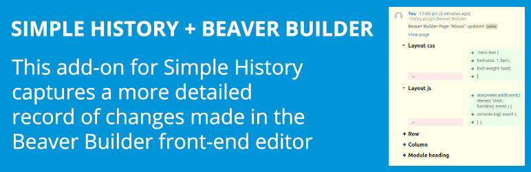 Extended Simple History For Beaver Builder Preview Wordpress Plugin - Rating, Reviews, Demo & Download