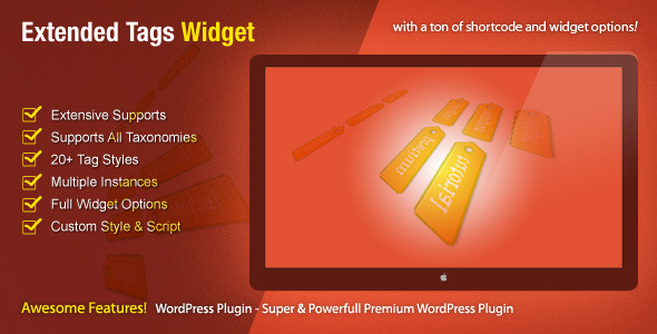 Extended Tags Widget – WordPress Premium Plugin Preview - Rating, Reviews, Demo & Download