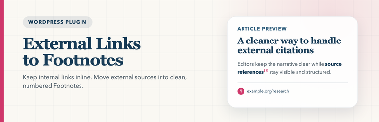 External Links To Footnotes Preview Wordpress Plugin - Rating, Reviews, Demo & Download