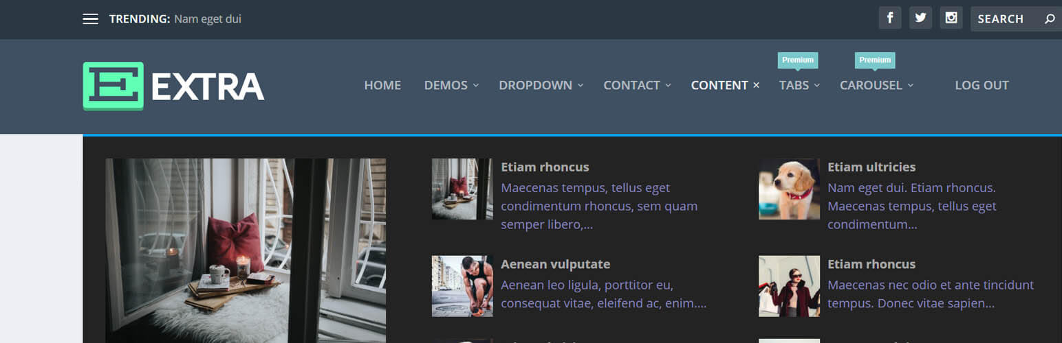 Extra Mega Menu – QuadMenu Preview Wordpress Plugin - Rating, Reviews, Demo & Download