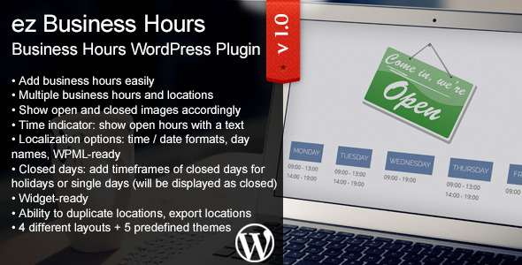 Ez Business Hours Preview Wordpress Plugin - Rating, Reviews, Demo & Download