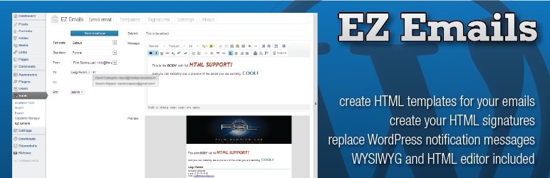 EZ Emails Preview Wordpress Plugin - Rating, Reviews, Demo & Download
