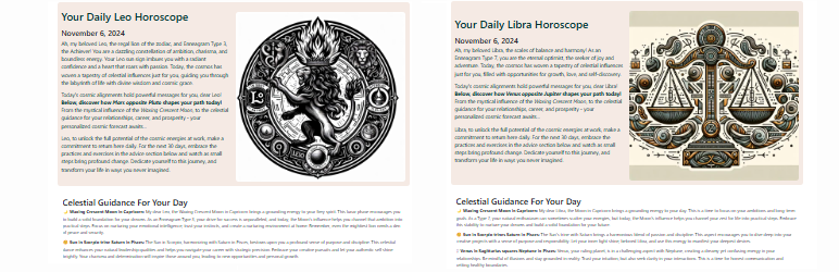 EZ Horoscope Preview Wordpress Plugin - Rating, Reviews, Demo & Download