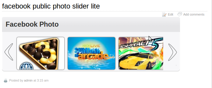 Facbook Public Photo Slider Lite Preview Wordpress Plugin - Rating, Reviews, Demo & Download