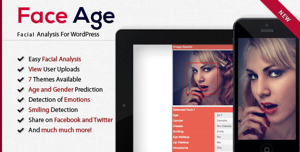 Face Age – WordPress Age, Gender, Emotion, Smile, Hair, Glasses And Makeup Detection Preview - Rating, Reviews, Demo & Download