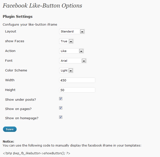 Facebook Likebutton Plugin for Wordpress Preview - Rating, Reviews, Demo & Download
