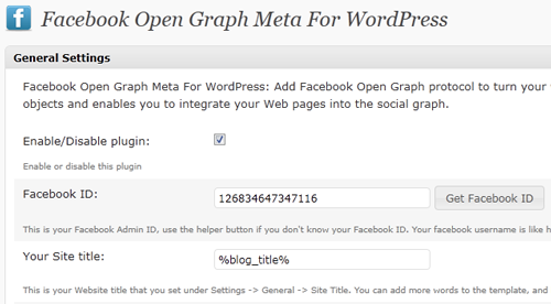 Facebook Open Graph Meta Plugin for Wordpress Preview - Rating, Reviews, Demo & Download