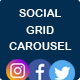 Facebook,Twitter,Instagram Social Stream Grid With Carousel For WordPress