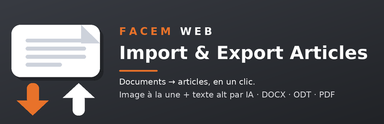 Facem Web Import & Export Articles Preview Wordpress Plugin - Rating, Reviews, Demo & Download