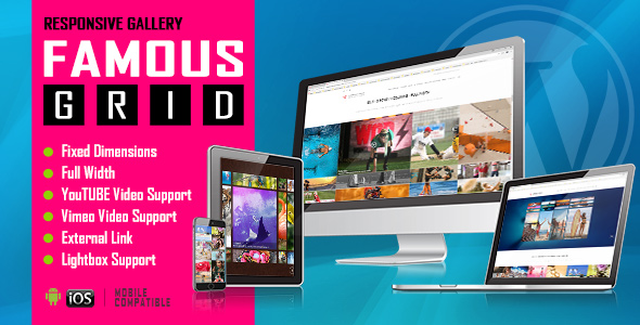 Famous – Responsive Image And Video Grid Gallery WordPress Plugin Preview - Rating, Reviews, Demo & Download