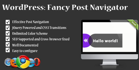 Fancy Post Navigator: WordPress Navigation Plugin Preview - Rating, Reviews, Demo & Download