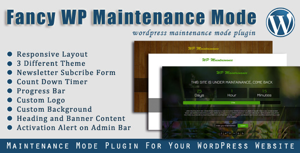 Fancy WP Maintenance Mode – WordPress Plugin Preview - Rating, Reviews, Demo & Download
