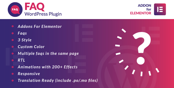 Faq For Elementor WordPress Plugin Preview - Rating, Reviews, Demo & Download