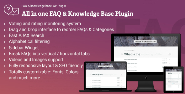 FAQ & Knowledgebase WordPress Plugin Preview - Rating, Reviews, Demo & Download