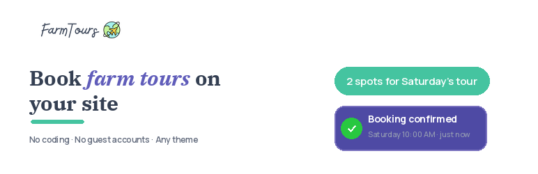 FarmTours Bookings Preview Wordpress Plugin - Rating, Reviews, Demo & Download