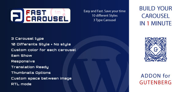 Fast Carousel For Gutenberg – WordPress Plugin Preview - Rating, Reviews, Demo & Download