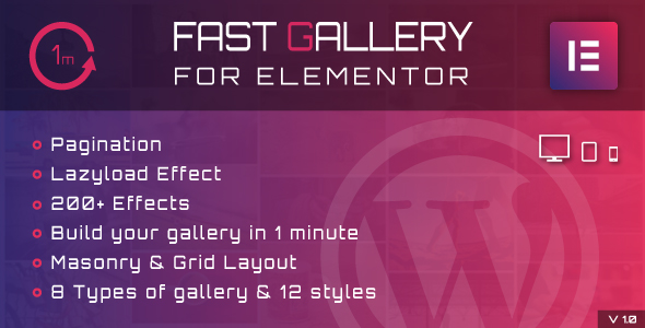 Fast Gallery For Elementor WordPress Plugin Preview - Rating, Reviews, Demo & Download