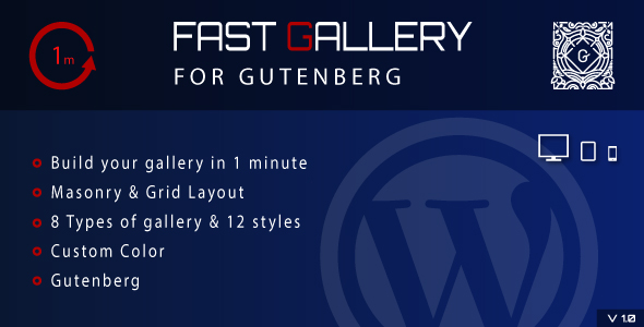 Fast Gallery For Gutenberg – WordPress Plugin Preview - Rating, Reviews, Demo & Download