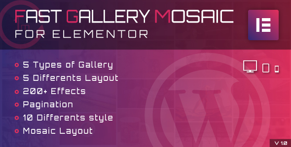 Fast Gallery Mosaic For Elementor WordPress Plugin Preview - Rating, Reviews, Demo & Download