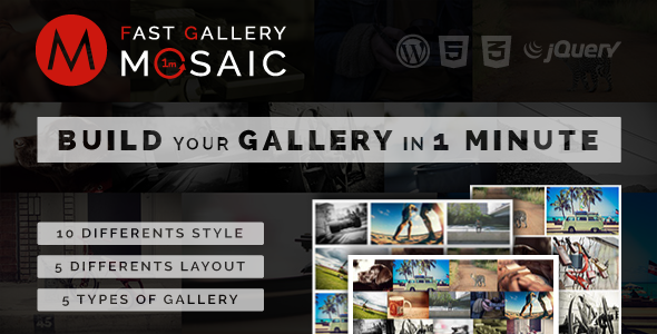 Fast Gallery Mosaic – Wordpress Plugin Preview - Rating, Reviews, Demo & Download