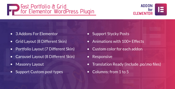 Fast Portfolio & Grid For Elementor WordPress Plugin Preview - Rating, Reviews, Demo & Download