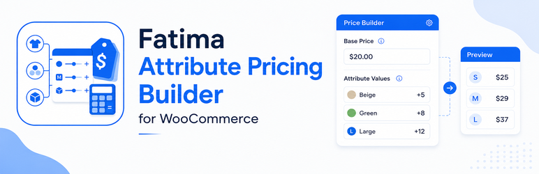 Fatima Attribute Pricing Builder For WooCommerce Preview Wordpress Plugin - Rating, Reviews, Demo & Download