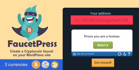 FaucetPress – Bitcoin Faucet Plugin for Wordpress Preview - Rating, Reviews, Demo & Download