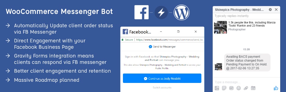 FB Messenger Bot For WooCommerce Preview Wordpress Plugin - Rating, Reviews, Demo & Download